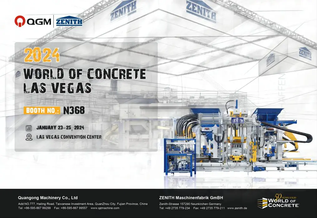 WELCOME SA PAGBISITA SA QGM-ZENITH CONCRETE BLOCK MACHINES SA BOOTH N368, WORD OF CONCRETE, 3-25, 2024